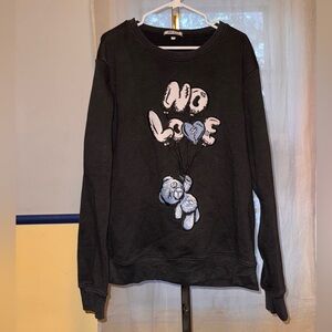 Retro Label XL No Love Black Sweatshirt
